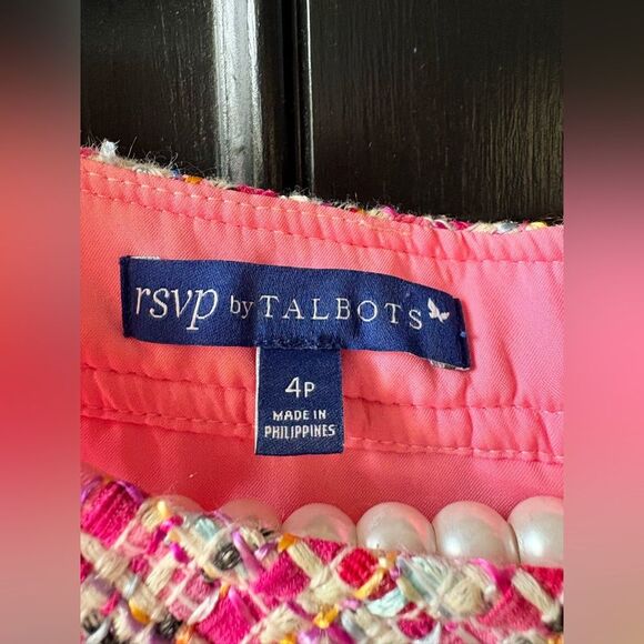 Talbots RSVP Pink Tweed Sheath Dress Size 4P - Picture 4 of 12